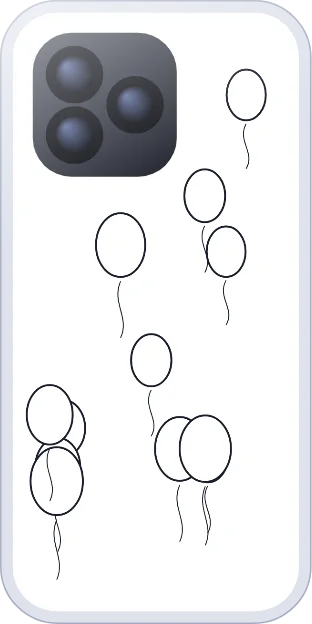 Black and white balloons coloring page