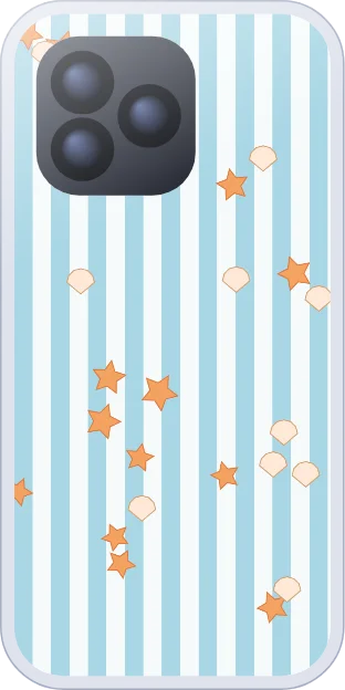 Blue beach stripes with starfish and shells