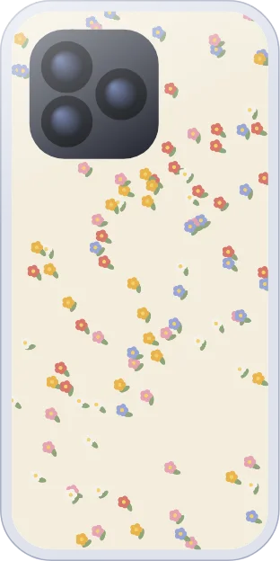 Cottagecore flower insert inside a clear iPhone case