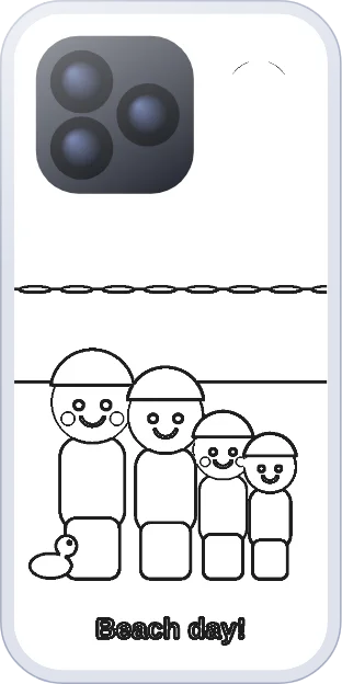The family photo turned into a coloring page insert